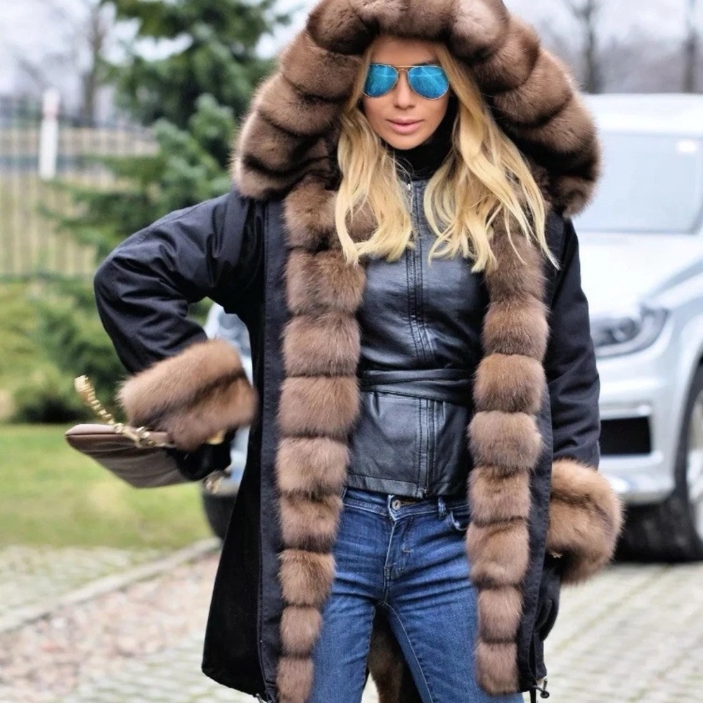 LAFURIA Brand , Russian Sable Fur parka, size S-M